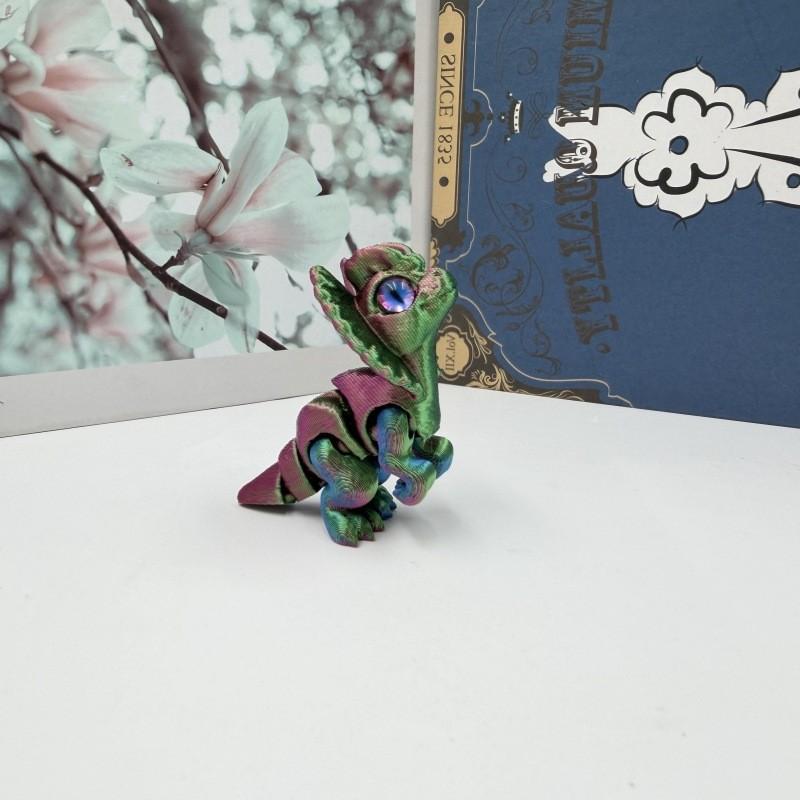 3D Printed Toy Dual Spine Dragon Jurassic Jointed Action Figure, Realistic Fun Display Piece, Creative Handmade Model
