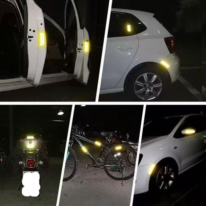 20pcs Ultra-Bright Reflective Safety Stickers, Fluorescent High Visibility Warning Decals, Night Road Safety Equipment