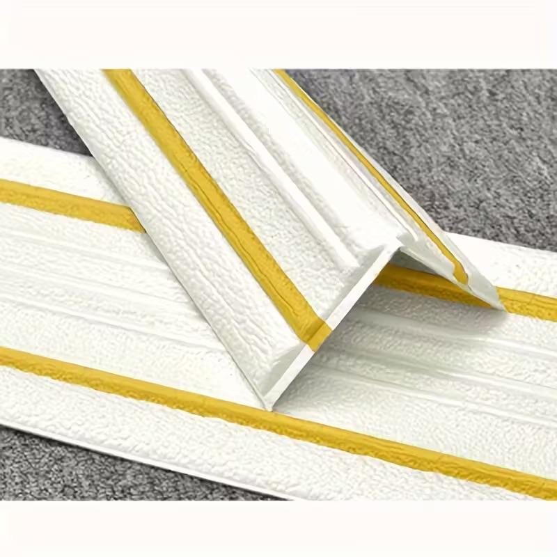 6 Rolls Self-adhesive Ceiling Cornice, Foam Wall Decorative Strip Stickers, Foldable Self-adhesive Waterproof Baseboard Wall Corner Waistline Stickers, Positive Anglection Strip, Decorative Molding