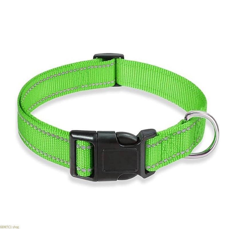 2PCS Woven Fabric Reflective Dog Collar with High Vis Strips, Adjustable Small/Medium Pet Neck Collar for Night Safety Walking Supplies, Easy Cleaning, Classic