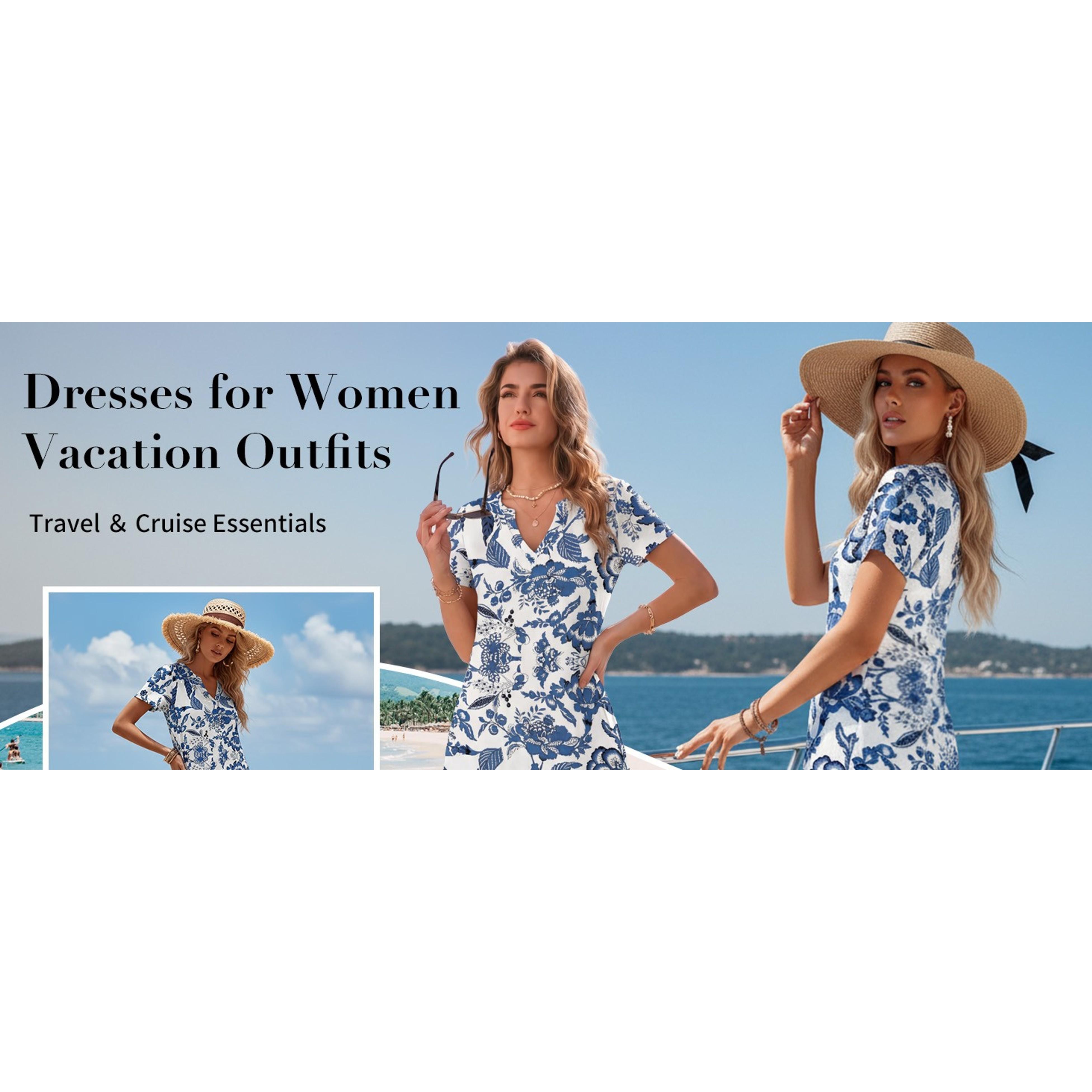 Women's Summer Maxi Dress Short Sleeve Sundress with Pockets Beach Vacation Spring Outfit 2026Gift Women's Summer Maxi Dress Short Sleeve Sundress with Pockets Beach Vacation Spring Outfit 2026Gift