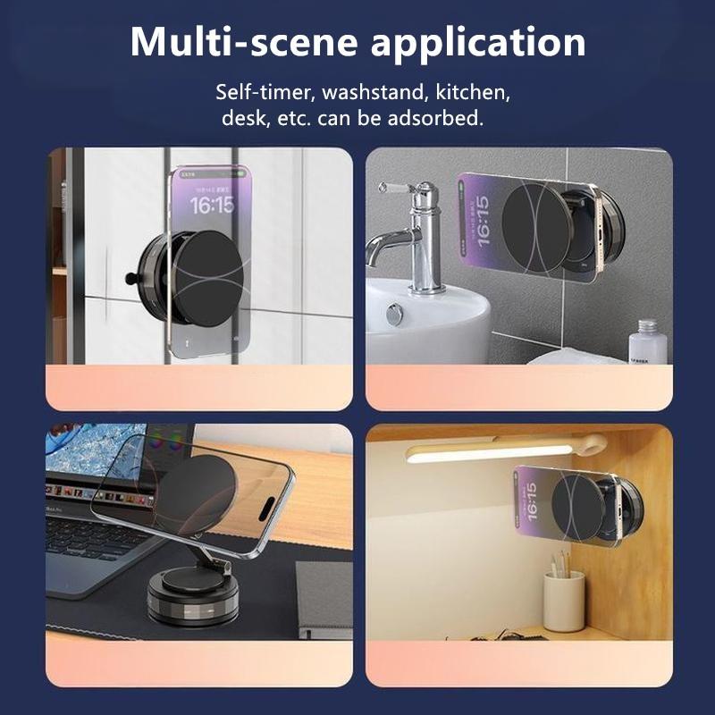 Magnetic Car Phone Holder, Vacuum Suction Dashboard Mount, Rotatable Folding Design, Suitable for Cars, Home, Office Use, Phone Holders for Your Car