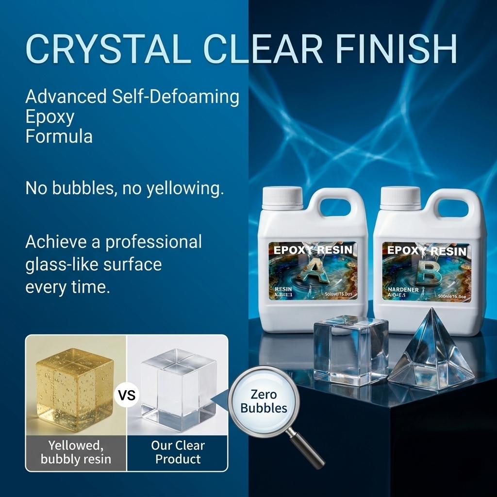 33.8oz/1000ML Epoxy Resin Kit, Easy Mix, High Gloss, Durable Epoxy Finish, Odorless, Long Lasting Bond, Ideal for DIY Crafts, Jewelry, Art Coating, Perfect for Creative Projects