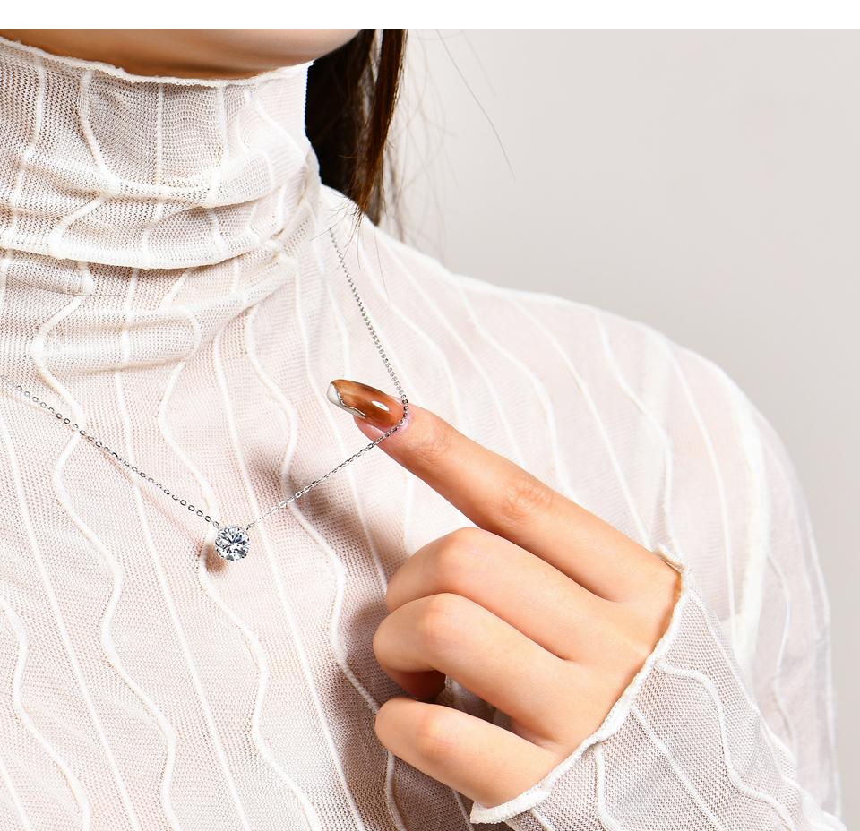 0.5~2CT Synthetic Moissanite Necklaces D Color VVS1 for Women Birthday Gift Engagement Wedding N009 SpringStatements