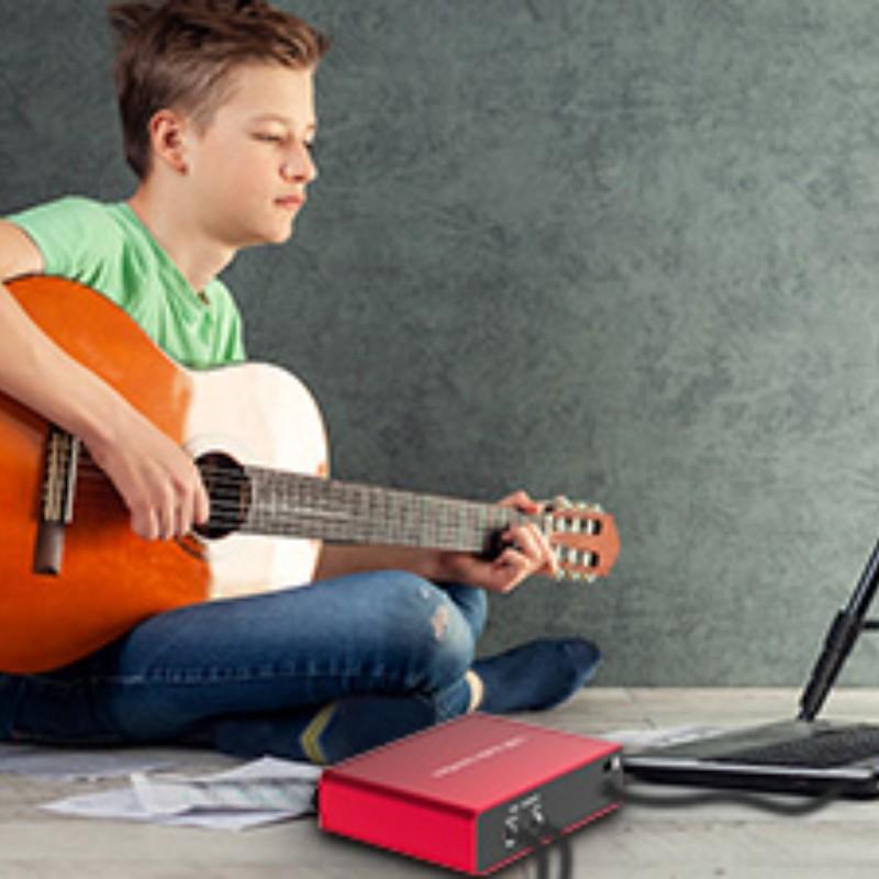 Audio Interface for PC USB Mixer Recorder, Studio Mixer, Recording, 48v Phantom Power, 24-Bit Support, Compatible with MAC Os and PC Audio Devices