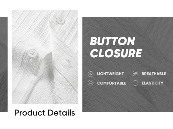 JMIERR Men's Button Down Dress Shirts Textured Long Sleeve Casual Hawaiian Beach Shirt with Pocket