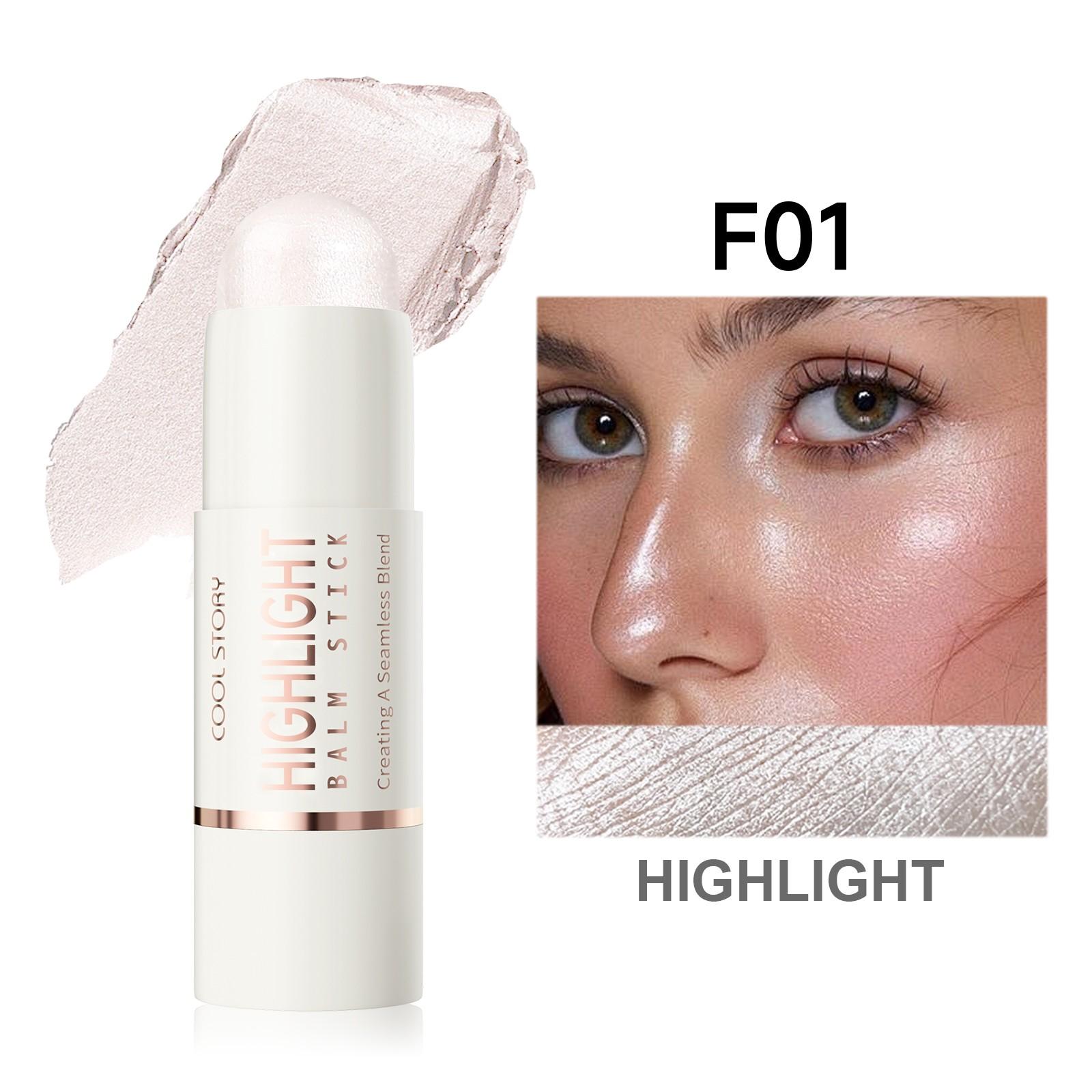 Multi-Use Highlighter Stick, Creamy Texture, Long-Lasting, Easy to Apply, for Face and Body, Cheek, Eye, Nose Contour, Portable Makeup Essential