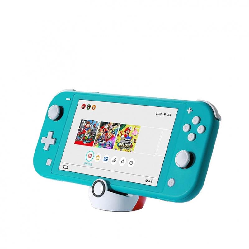 Tiny Charging Stand Compatible with Nintendo Switch/Switch Lite/Switch OLED, Portable Cute Switch Dock Station with USB-C Port for Switch Games, No Projection, Red&White, Game Console Accessories