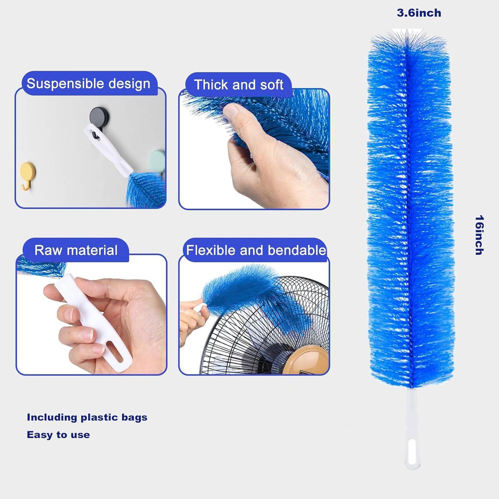 Buy 1 Get 2,Reusable Dust Remover,Fan Cleaner Brush,Duster,Cleaner Brush,Bendable Microfiber Head,Washable,ldeal for Ceiling Fan Blades,Curtains,Air Vents,Cars Et.