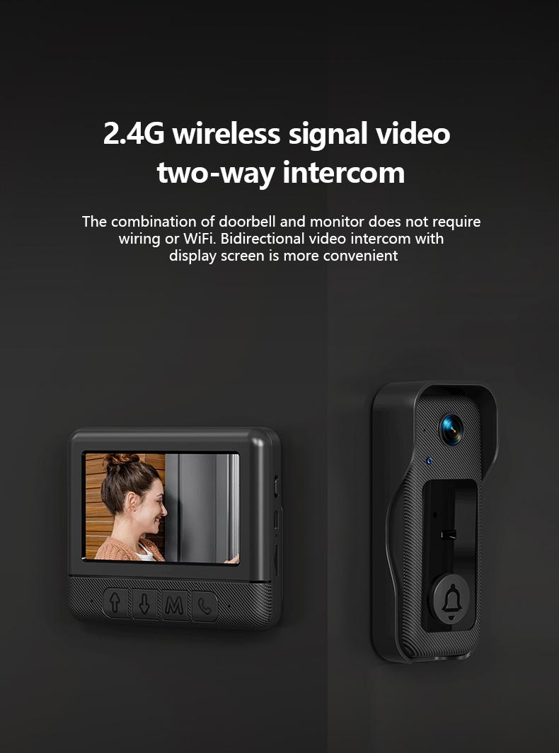 X6 Wireless Doorbell Camera, Rechargeable Smart Visual Doorbell, Modern Home Security Doorbell with Night Vision & Voice Changing,  Safety Intercom for Privacy, Alarm, Sensor,waterproof,Security Camera