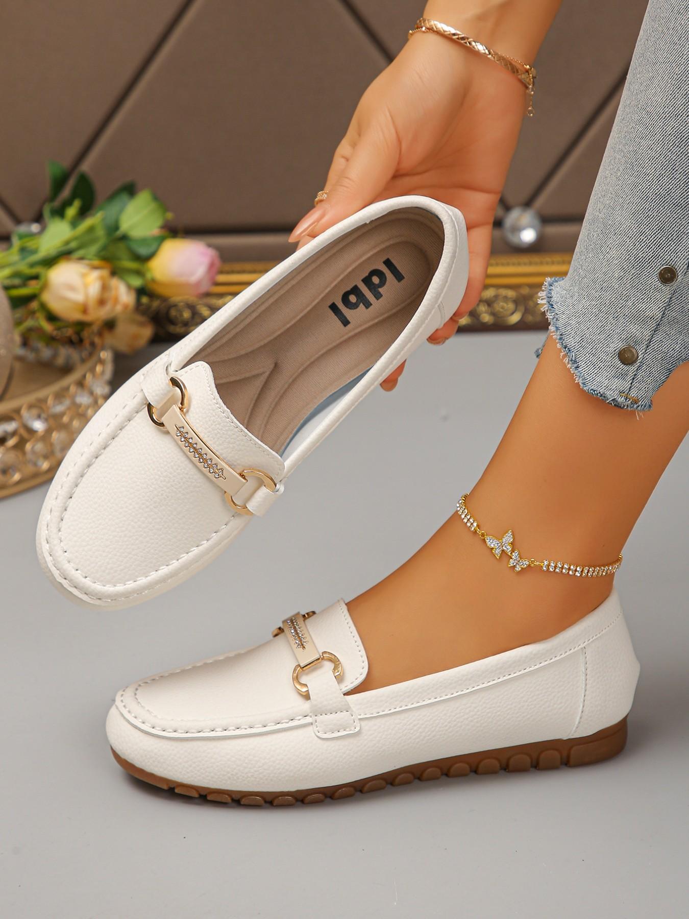 Women's Fashion Leopard Print Round Toe Low Top Design PU Leather Buckle Oxford Shoes, Soft Rubber Sole, Slip-On, Multi-Color Options