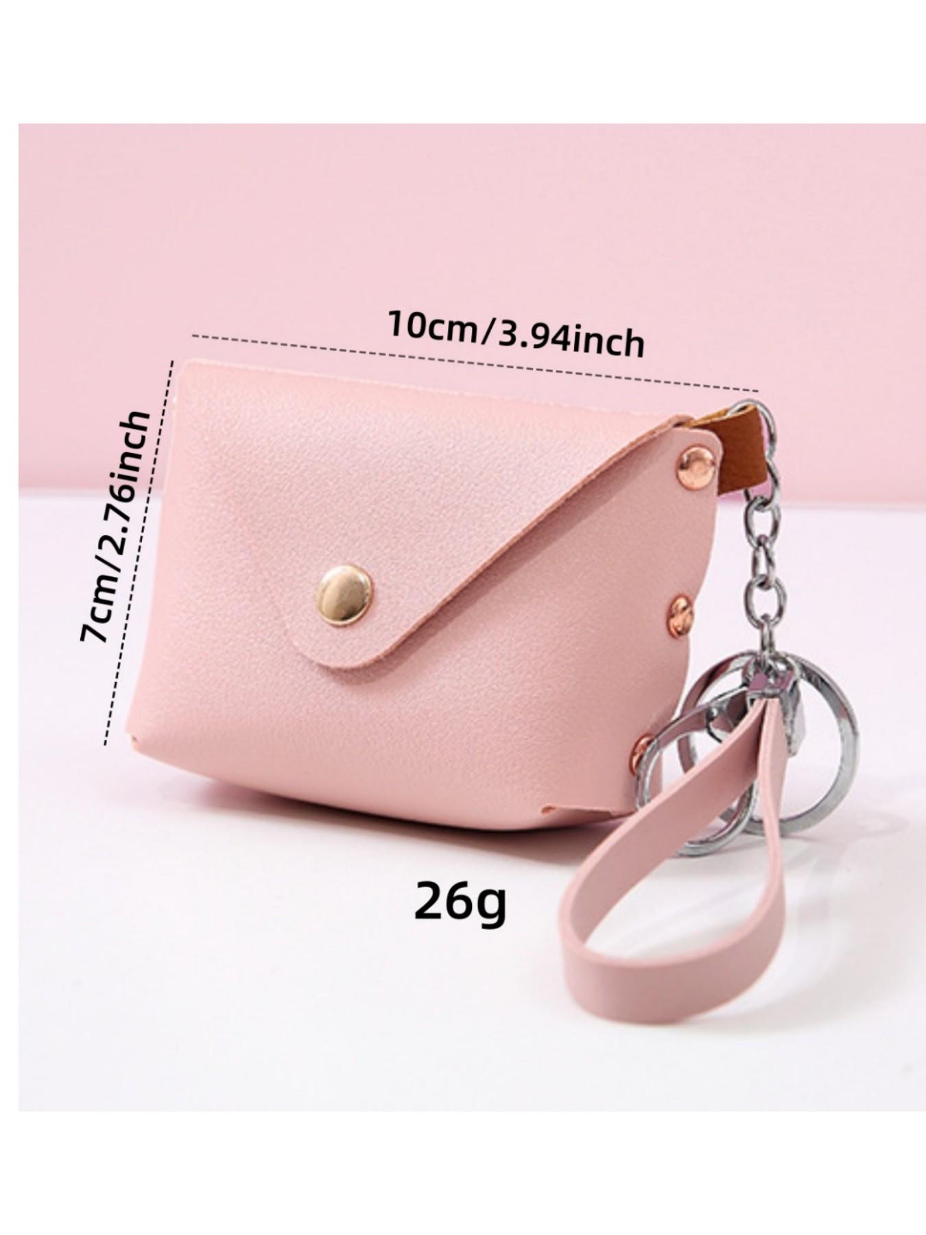 Korean Style Creative Keychain Bag, PU Leather Wrist Strap Coin Purse, Mini Storage Pouch, Boho Fashion Accessory for All Seasons