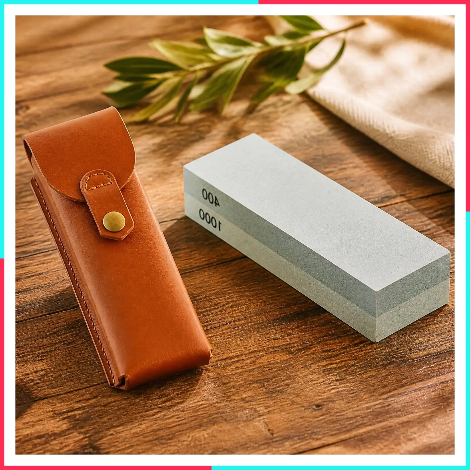 Pocket Sharpening Stone, 400/1000 Grit Whetstone Knife Sharpener