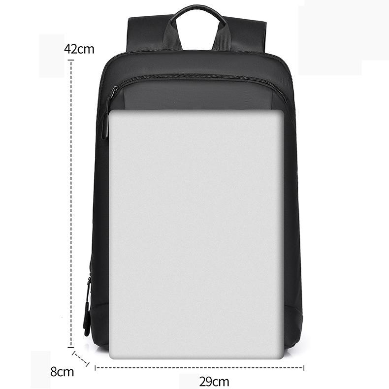 Unisex Waterproof Woven Fabric Minimalist Business Durable Backpack - Slim Fit, Multi-Pockets, Padded Straps, Adjustable, Multi Functional Portable Lightweight Cycling Daypack for Adult Commute, Office Use