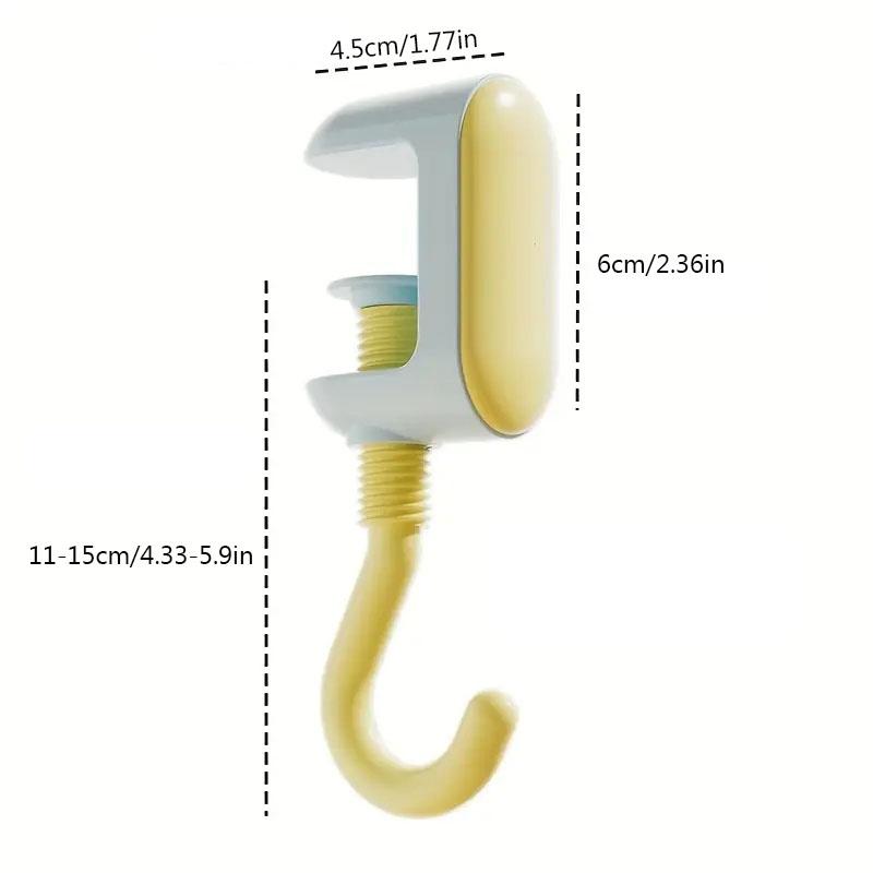 Adjustable Bag Hook with Screw Nuts, Durable Material, Suitable for Different Thicknesses, Desk, Backpack, Water Bottle, Key Holder, Multiple Colors, Home Organizer Hook