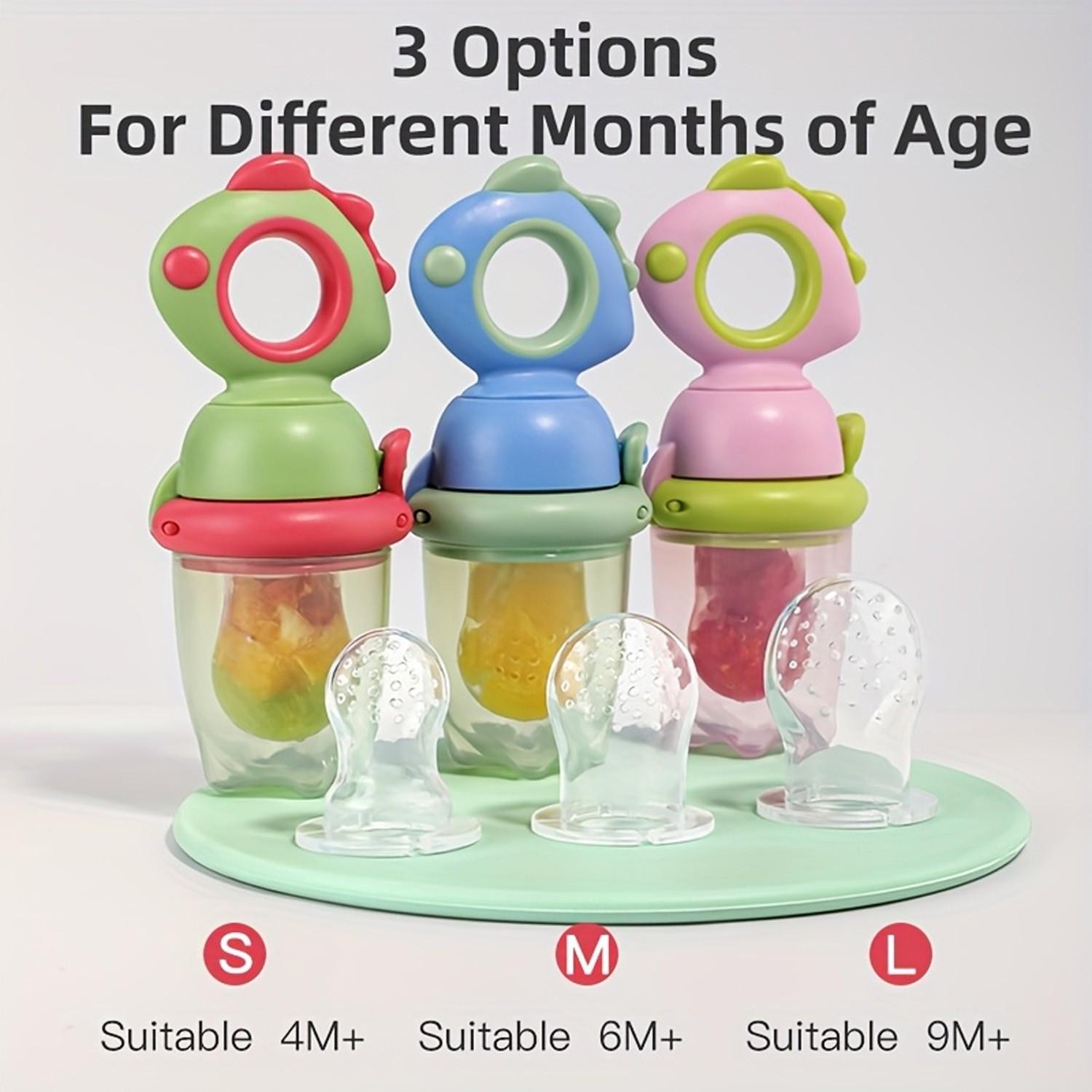 Dinosaur Theme Silicone Baby Juice Feeder, Rotating Push Type, Food Grade Material, Suitable for Toddlers, Leak-Proof Fruit & Meal Dispenser