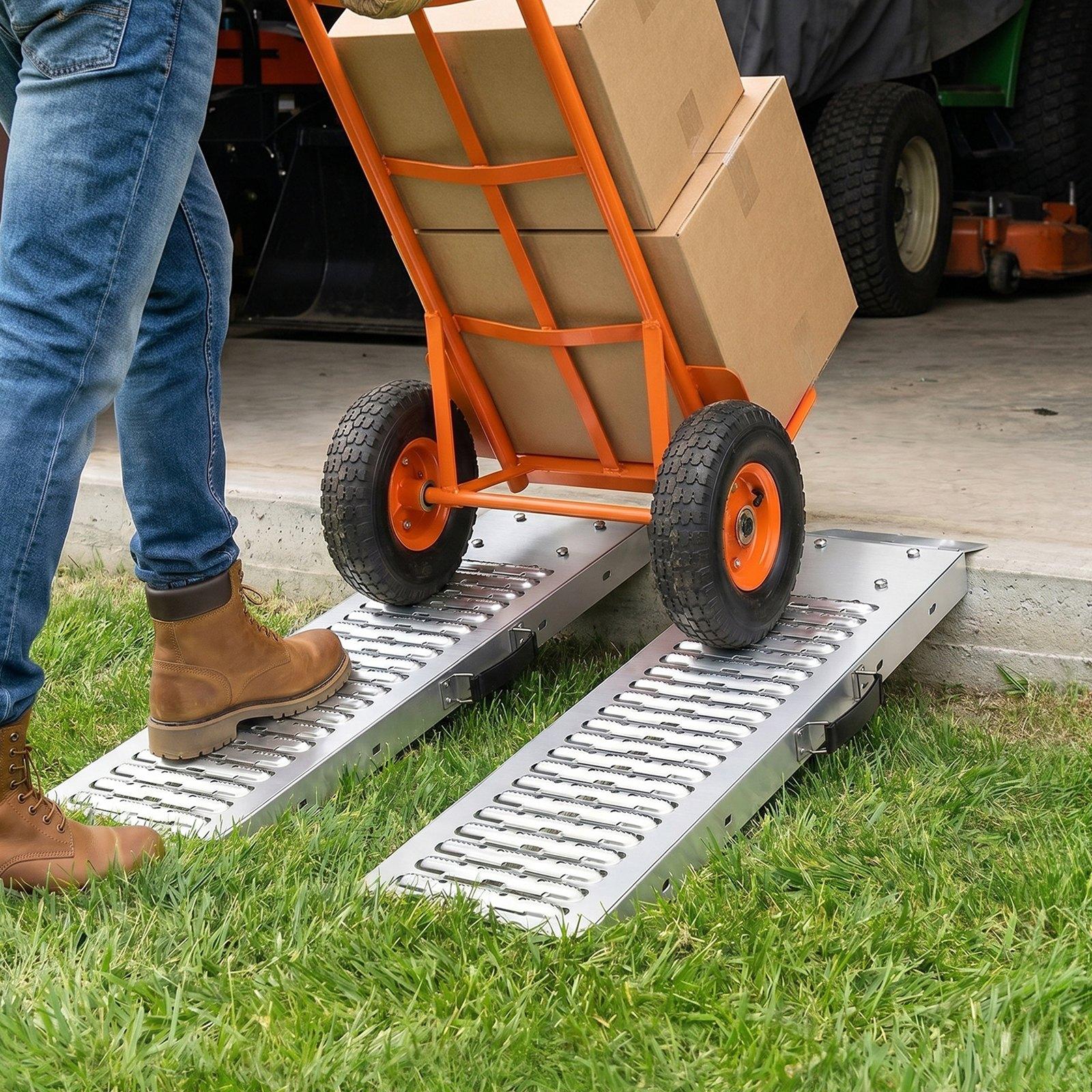 VEVOR Trailer Ramps, 2PCS 39 x 9 in, Heavy-Duty Steel ATV Ramp Set with Anti-Slip Plates, 1200LBS Combined Capacity Loading Ramps for Motorcycles, Lawn Mowers, Farm Tractors, Carts