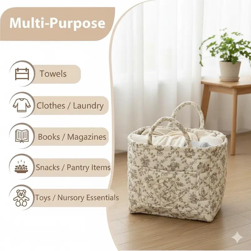 Versatile Car Storage Basket – Durable & Space-Saving Organizer for Car, Home, and On-the-Go | Perfect Valentine's Day Gifts & Basket | Use as Picnic Bag, Mom Bag, Toybox, or for Clothes & Books | Collapsible Handle Reusable Grocery Shopping Bags