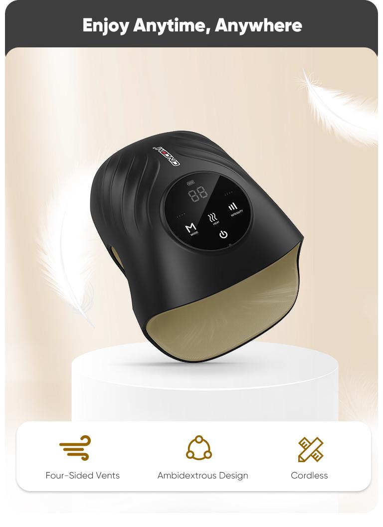 [Pro Model] CINCOM Hand Massager Pro for Enhanced Comfort and Relief, 4 Modes 4 Intensity 6 Heat Levels, Portable and Cordless, Advanced Airwave Technology and Sleek Design, Touchscreen Display, Perfect Gifts for Family, Friends, Enjoy it Anytime Anywhere