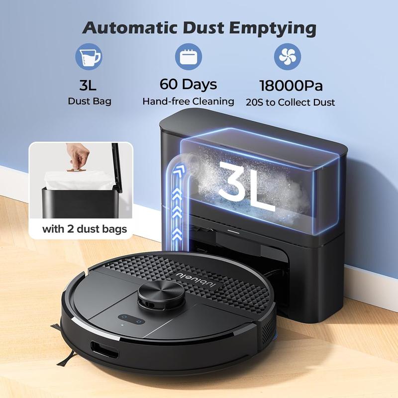 Lubluelu SL68 Plus Smart Robot Vacuum and Mop with Auto-Empty Dock, 5500Pa Strong Suction, 60-Day Large Dustbin, LiDAR Navigation, Alexa & App Control – for Pet Hair, Floors & Carpets