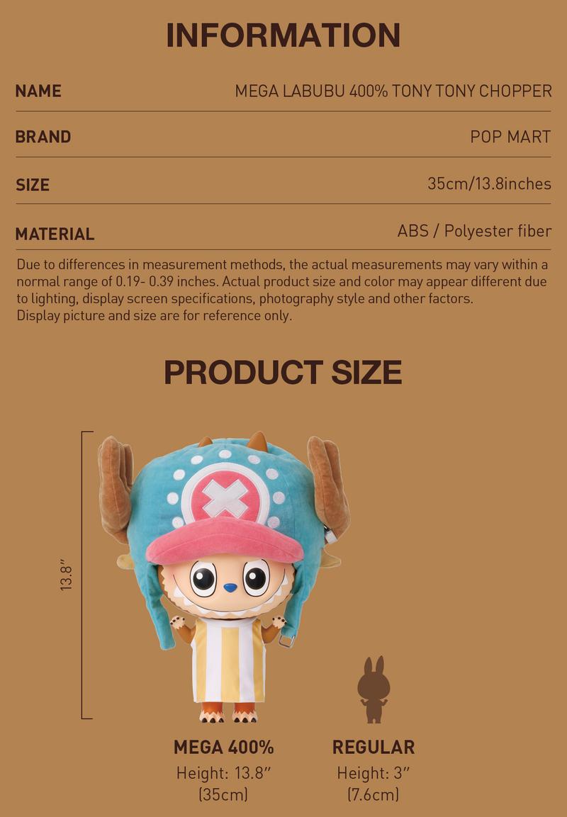 POP MART MEGA LABUBU 400% TONY TONY CHOPPER