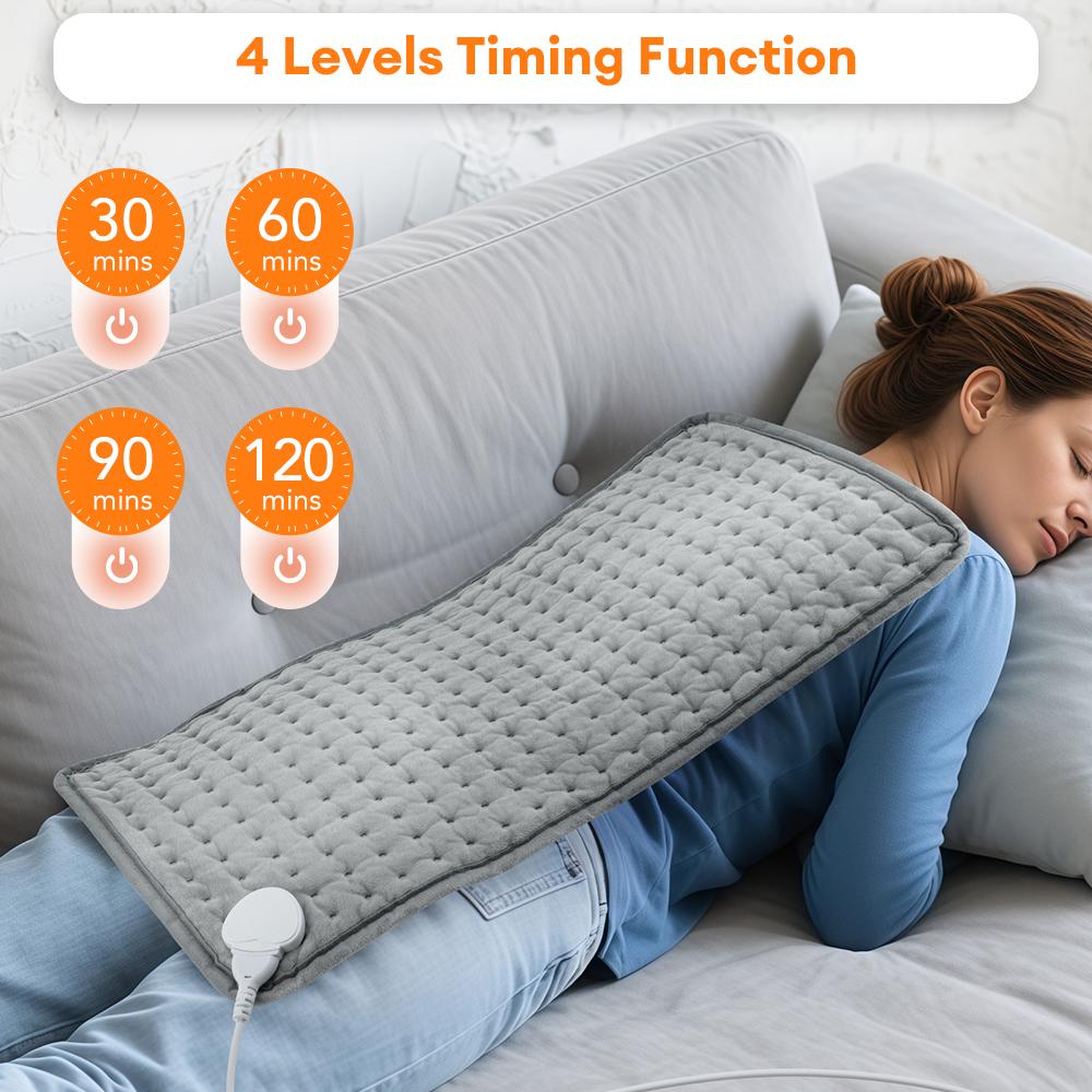 Electric Heating Pad for Back Neck Shoulder Abdomen Leg, 9 Heating Levels & 4 Timing Settings, US Plug