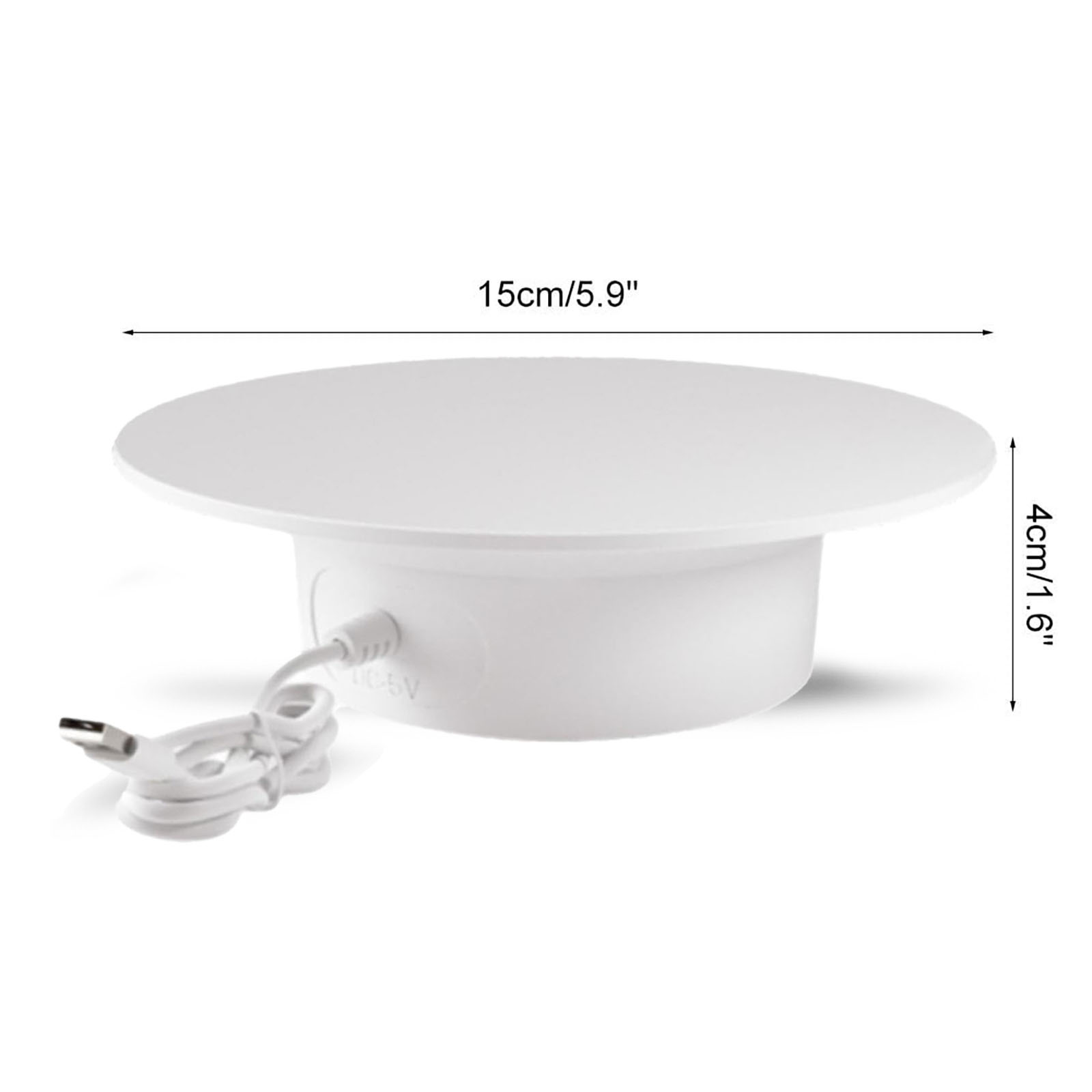 2Pcs 6 Inch 8 Inch The 360° electric rotating display stand, Display Holder, has a diameter of 15 CM 20 CM, The USB electric rotating table rotates clockwise and is suitable for jewelry, lipstick, watches, photography, figurines, live streaming
