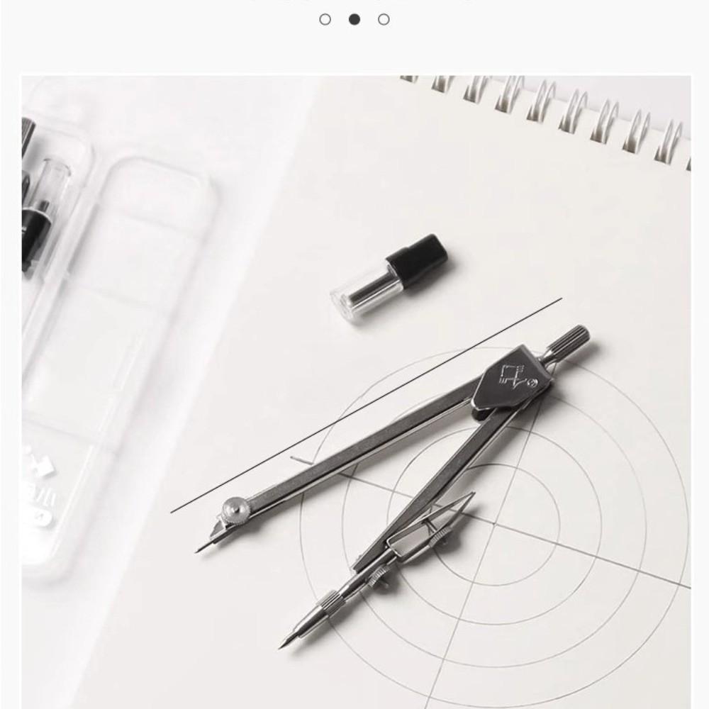Geometric Precision Metal Compass, Professional Drawing Tool, Locking Adjustable Arm, Pencil Replacement, Ideal for Engineering, Construction, Architecture, Stem Tests, Woodworking