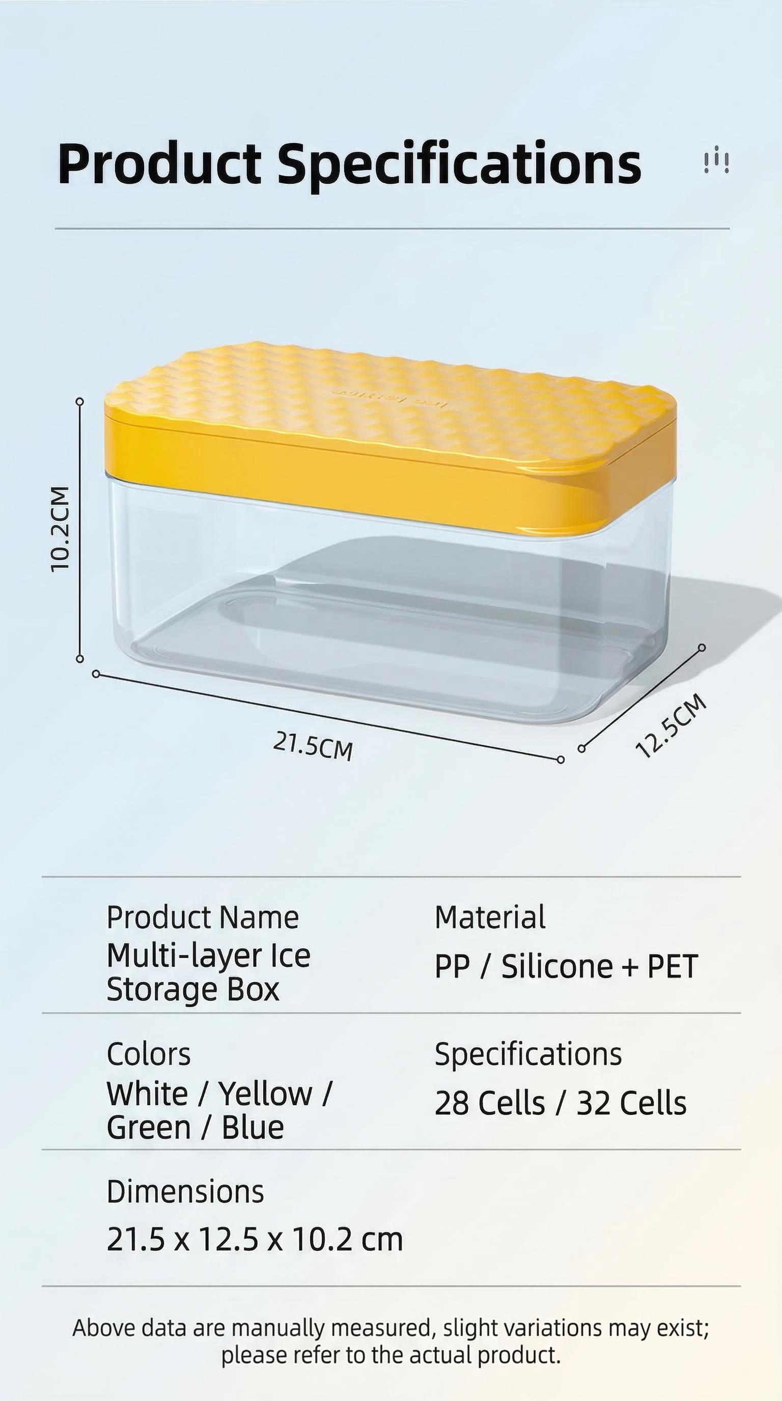 Silicone Ice Cube Tray Set with Storage Box, Food Grade Safe Material, Easy Demolding, Ideal for Home Use, Durable and Reusable