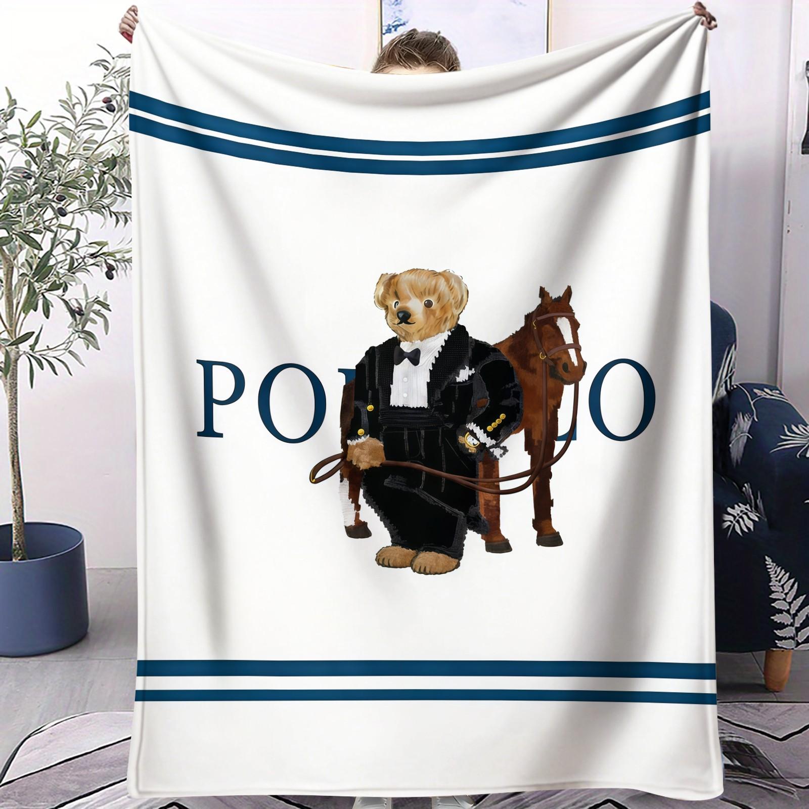 Bear Pattern Blanket, Daily Holiday Birthday Gift For Kids And Adults, Soft, Warm And Lightweight Plush Blanket, Suitable For Bed, Sofa, Car, Room Decoration, Soft Flannel Blanket