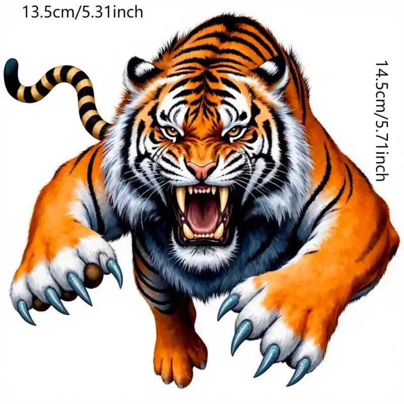 Tiger Vinyl Sticker Bright Fur Strong Stripes Blue Blades Car Laptop Bottle Truck Phone Motorcycle Window Wall Glass Decal Sticker For Cars