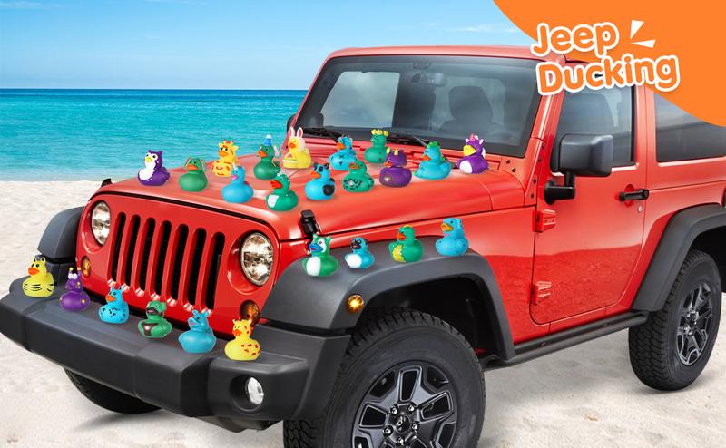 Color Changing Rubber Ducks - 24 Packs for Jeeps, Baby Moldeless Swimming Pool Toys, Birthday Party Favors, Classroom Prizes & Halloween Decorations