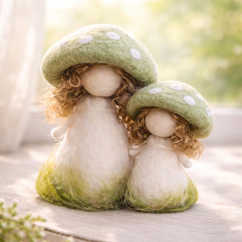 1Set Needle Felting Kit, Felting kits for Beginners adult with Step-by-Step Tutorials, Mushroom Girl DIY Felting Kit, Cute Funny Home Decorative Ornaments, Birthday Valentine's Day and Christmas Novelty Gifts, Diy Handmade Craft