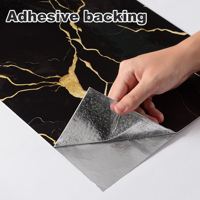Marble Pattern Decorative Wallpaper Roll, 15.75in X 118.11in,  Waterproof Wallpaper Floor Sticker，Thickened Self-Adhesive , Easy to Clean & Install, DIY Decor for Kitchen, Bedroom, Living Room ,Bathroom，Vinyl Flooring
