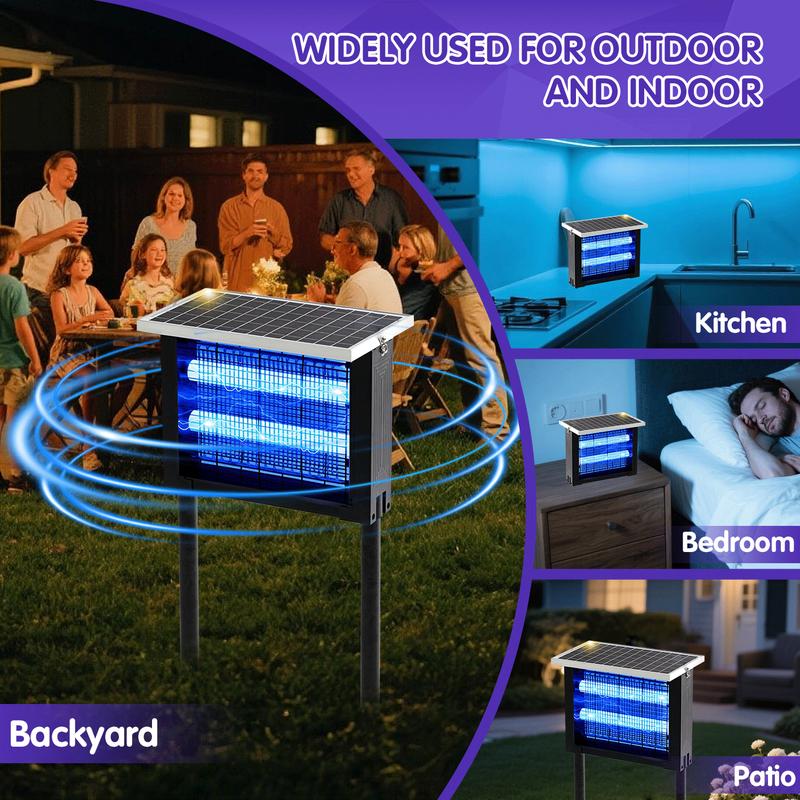 Solar Bug Mosquito Zapper Outdoor, IPX5 Waterproof Ground Insertion Multifunction Type UV Mosquito Killer Electronic Lamp , Modern Household Appliances for Garden, Backyard, Farm Solar Bug Mosquito Zapper Outdoor, IPX5 Waterproof Ground Insertion Multifunction Type UV Mosquito Killer Electronic Lamp , Modern Household Appliances for Garden, Backyard, Farm