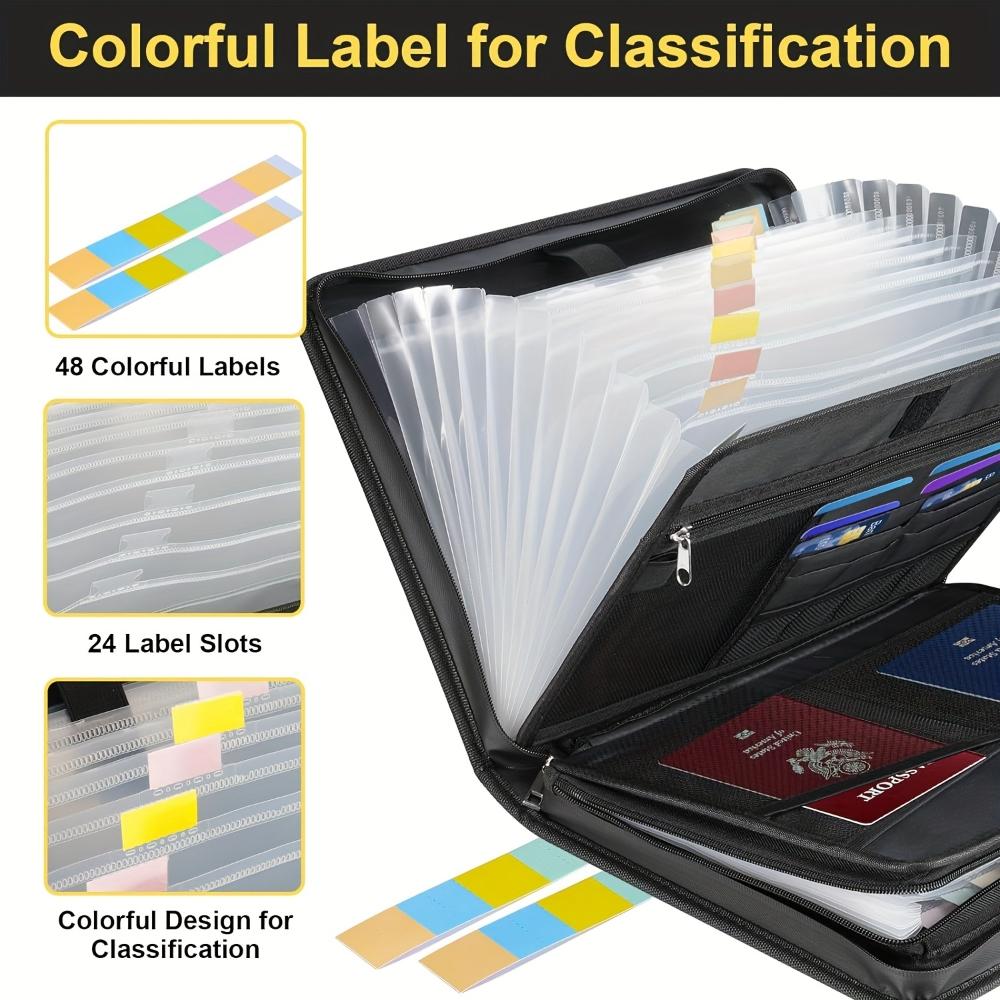Waterproof Fireproof File Organizer Folder, Expandable Accordion File Bag, Portable Foldable Design, Large Capacity Storage, Document Organizer, Files Organizer, Paper Organizers, Office Accessories
