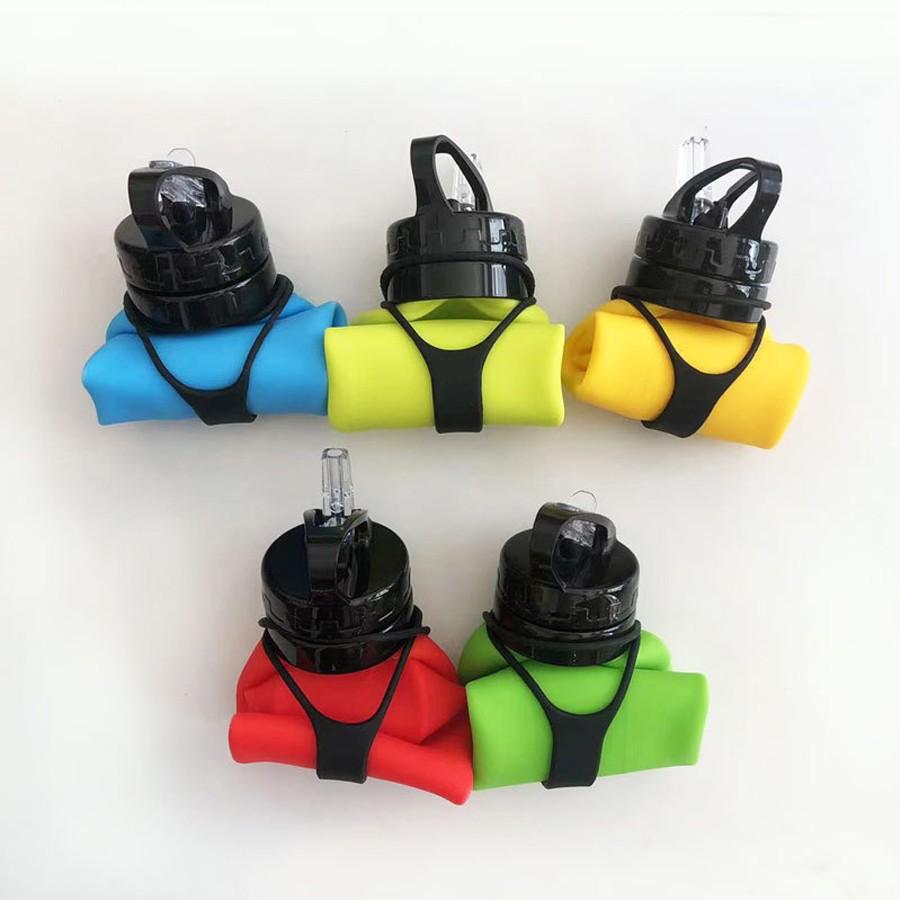 21oz (600ml) Sports Water Bottle, 1 Pack/2 Pack, BPA-Free Silicone Collapsible Water Bottle for Sports Outdoor Travel, Durable Leak-Proof Design Portable Cup, Suitable for Active Lifestyle