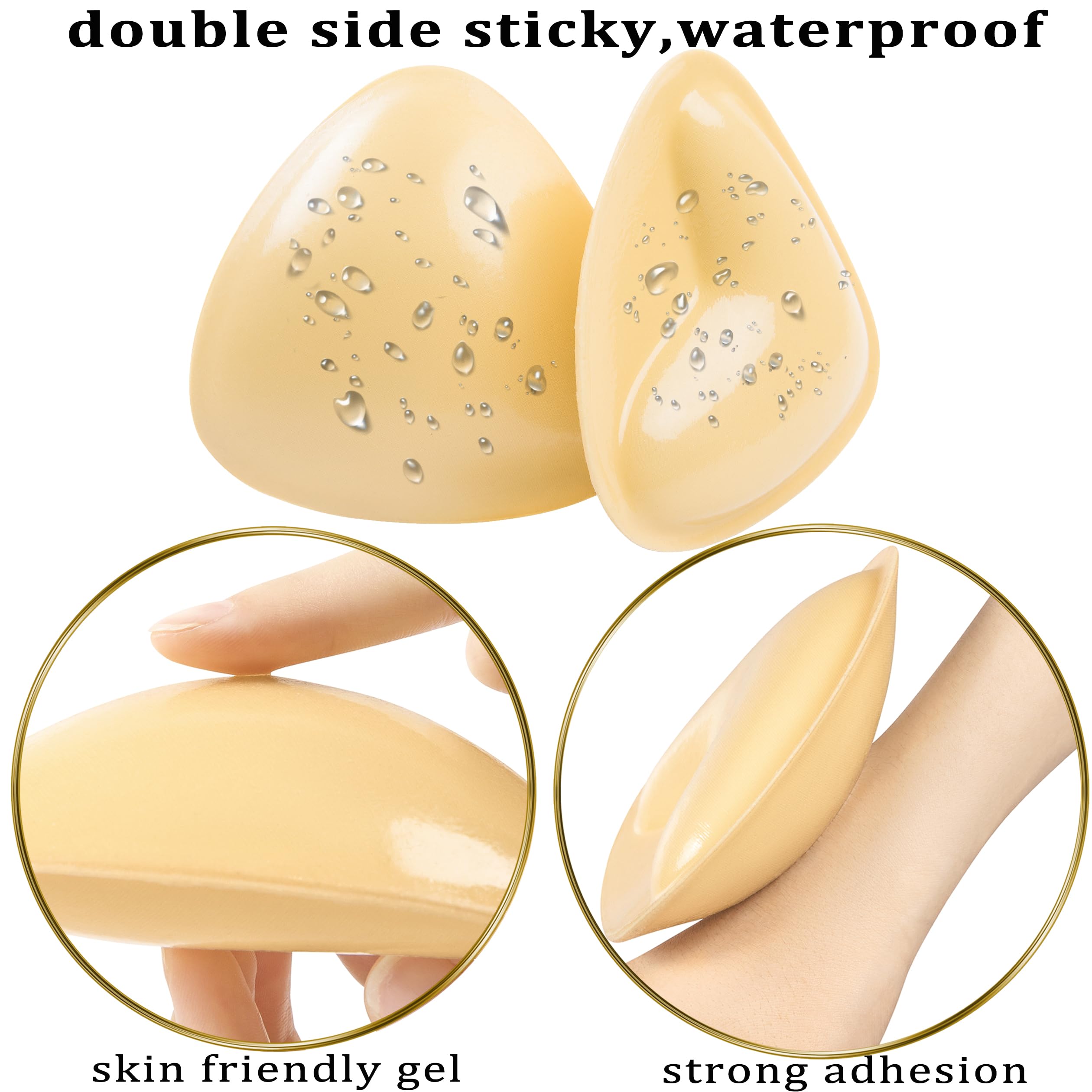 Wireless Bra Strap Design, Sticky Inserts for Instant Lift & Enhancement, Washable Reusable Clothing Enhancer, Hand Wash Only, Accessory, Sticky Bra Pads