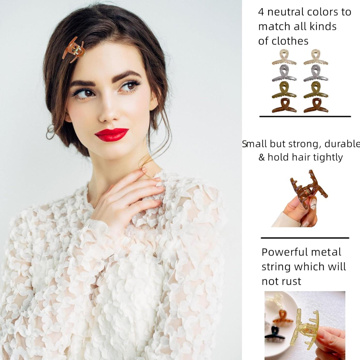 4 Pcs Cute Jelly Color Hair Clips, Versatile Side Bang Claw Clips, Elegant Simple Design, Perfect for Girls, Fashionable Hair Accessories