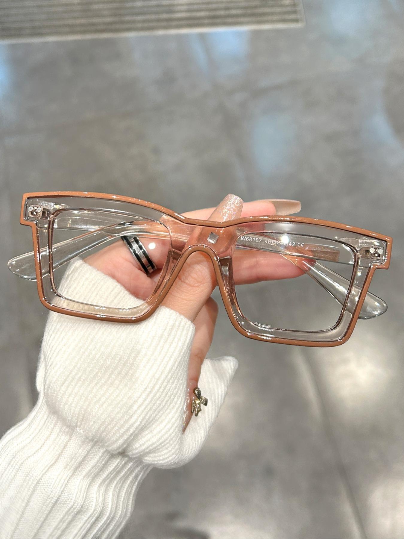 Blue Light Glasses for Men/Women, Square Frame Blue Light Eyeglasses, Summer Travel Essentials, Fashion Eyeglasses for Work, Daily, Perfect for Student, Stylish Square Frames