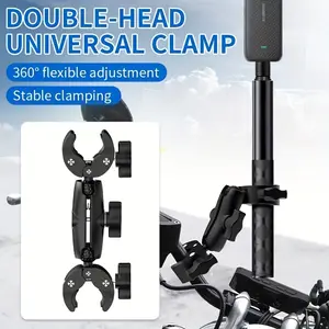 2026 New Motorcycle Mount Set, Fits Insta360 One X5 X4 X3 X2 Rs Dji Osmo Gopro, Durable Clamp Holder, Extendable Panoramic Pole, Non-Slip Cnc Base