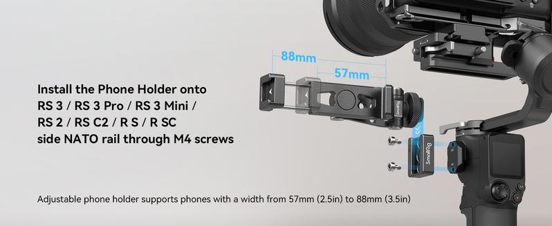 SMALLRIG Universal Phone Tripod Mount, Metal Cell Phone Mount with Cold Shoe Mount and M4 Screws for DJI Stabilizers, Free Adjustment Phone Mount Adapter for iphone16 Pro/MAX, for Samsung Galaxy - 4301 Smartphone Accessories