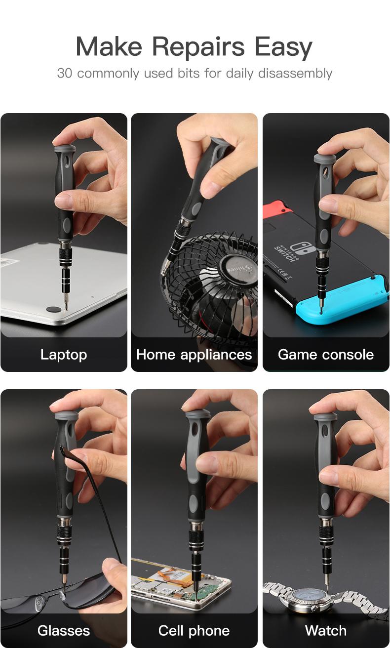 32 in 1 Precision Screwdriver Set Portable Pen Manual Hand Tool Kit, Wireless Cordless, Magnetic Mini Small Bit for Xiaomi Phone Repair