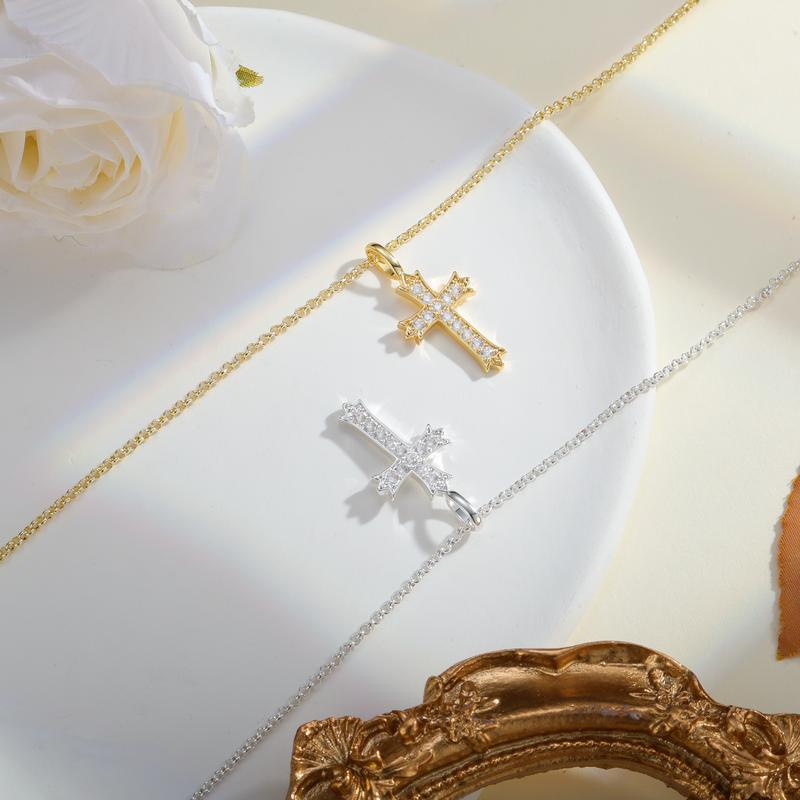 CAROVO Cross Necklace for Women 14K Gold/Silver Plated Dainty Small Cross Pendant Choker Simple Trendy Cute Cross Charm Chain Necklace Faith Jewelry CAROVO Cross Necklace for Women 14K Gold/Silver Plated Dainty Small Cross Pendant Choker Simple Trendy Cute Cross Charm Chain Necklace Faith Jewelry