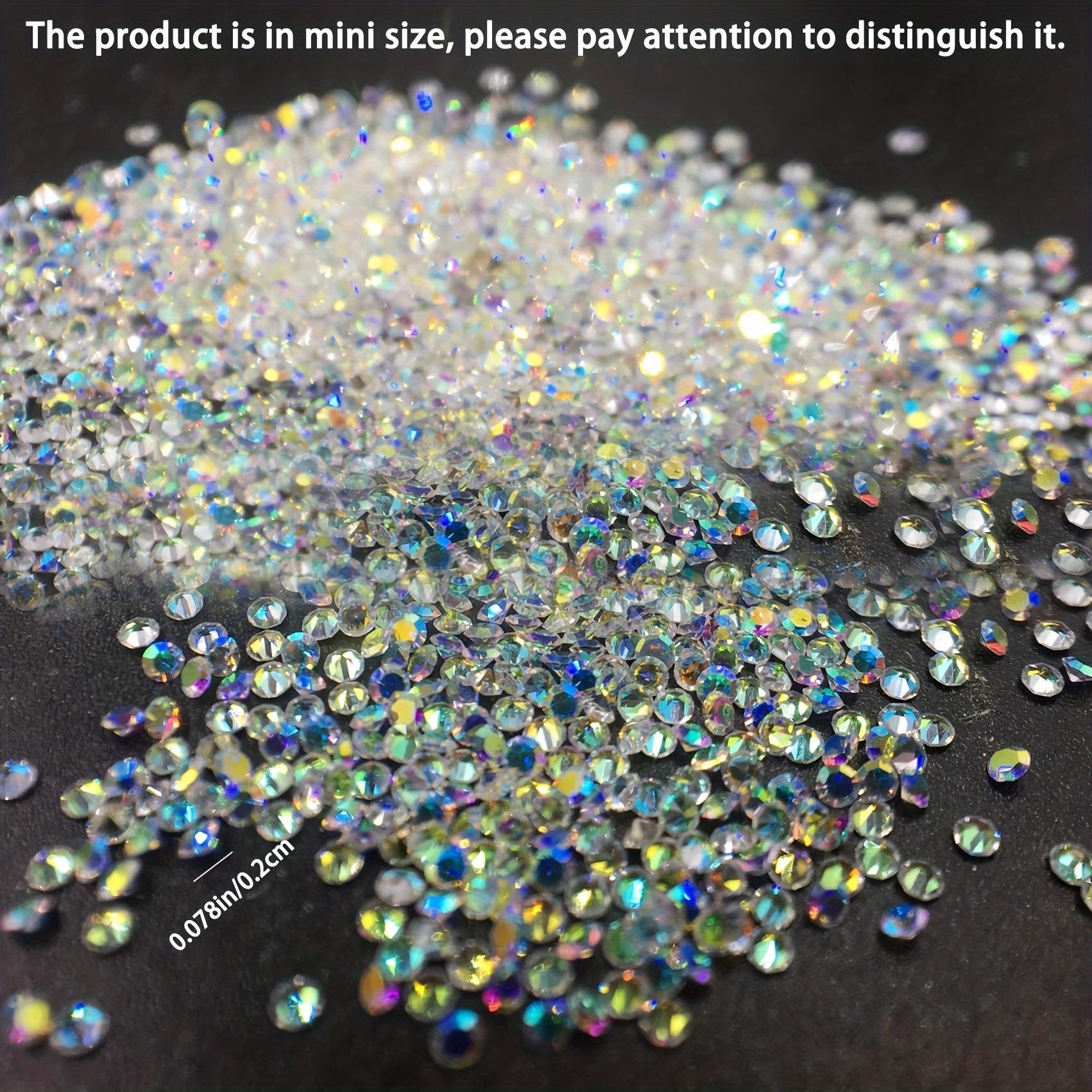 1200 Mini Rhinestones, Odorless Shiny Synthetic Gems, Ideal for Nail Art, Clothing, DIY Crafts, Micro Glitter Stones for Fashion Design
