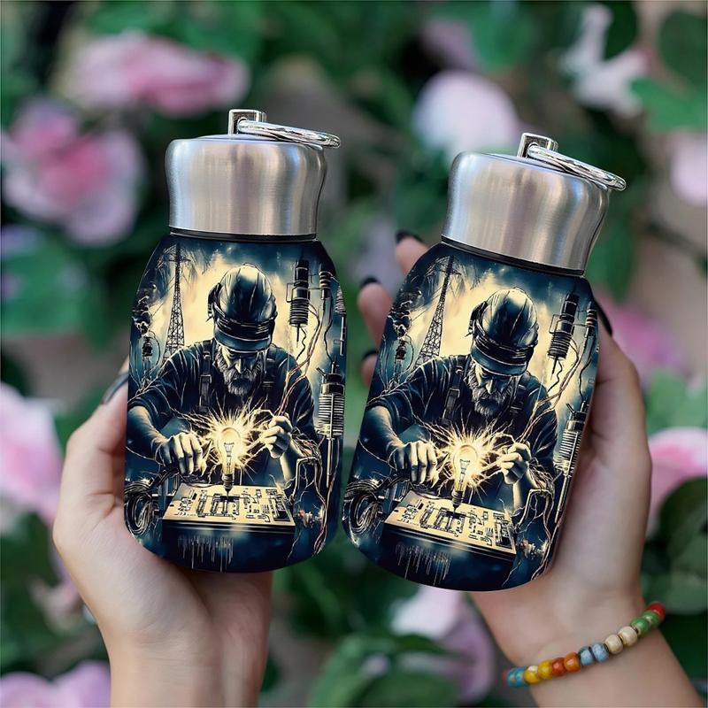 1pc 10.5oz Stainless Steel Tumbler - Leak-Proof, Insulated, Reusable, Hand Wash Only, Chic & Practical, **Master of Current Art Design**, Ideal for Office, Camping or Holidays, Perfect Holiday Gift Item, Durable Drinkware, Office Essentials