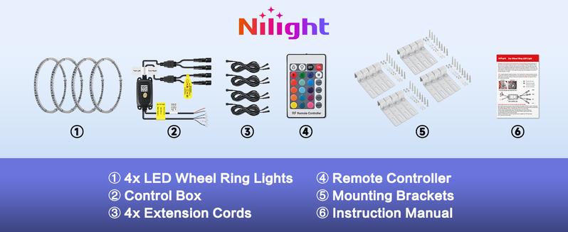 Nilight 4PCS 17.5inch Double Row LED Wheel Ring Lights RGB with APP and Remote Control Neon Wheel Rim Lights w/Turn Signal and Braking Function Dual Row for Car Van SUV Truck dealsforyoudays Nilight 4PCS 17.5inch Double Row LED Wheel Ring Lights RGB with APP and Remote Control Neon Wheel Rim Lights w/Turn Signal and Braking Function Dual Row for Car Van SUV Truck dealsforyoudays