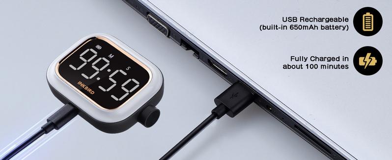 INKBIRD Kitchen Timer, LED Magnetic Timer with Backlit Display Screen, Suitable for Reading, Learning, Fitness, and Cooking, Kitchen Accessories