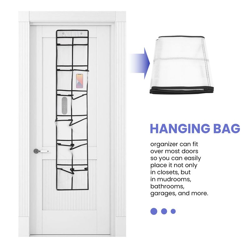 12 Large Mesh Pocket Hanging Shoe Organiser Rack Behind Doors Shoes Rack Storage Household Wall Bag Room Shoes Storage