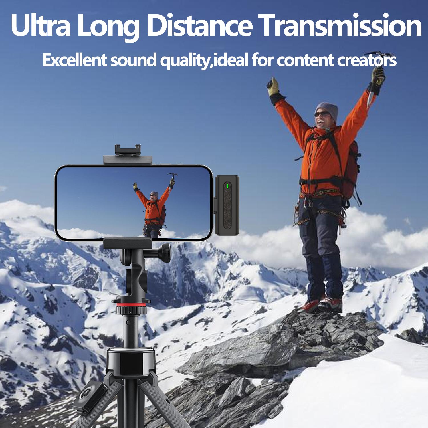 Wireless Lavalier Microphone, USB Rechargeable Lapel Mic, Ideal for Video Recording, Teaching, Interviews, Podcasts, Conferences, Vlogs, USB Streaming Mic